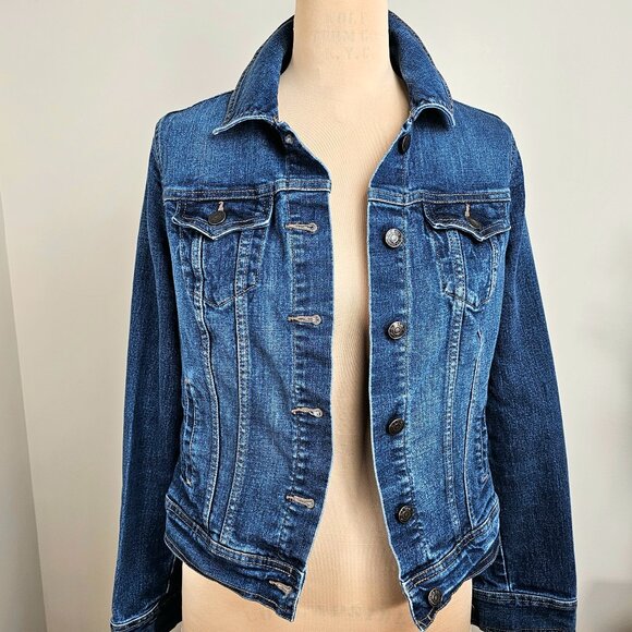 Old Navy Y2K Indigo Slim-Fit Tailored Denim Jacket Small - Picture 1 of 8